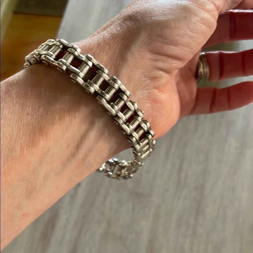 Sterling Silver Bracelet bike chain design